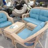 Плетеный комплект для отдыха из искусственного ротанга  LV-520 White-Blue