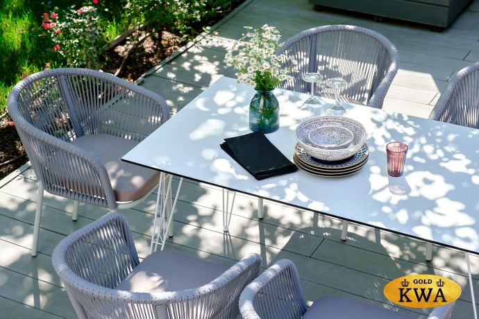 "Руссо" обеденный стол из HPL 150х80см, цвет "молочный"