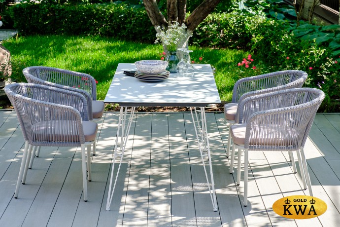 "Руссо" обеденный стол из HPL 150х80см, цвет "молочный"