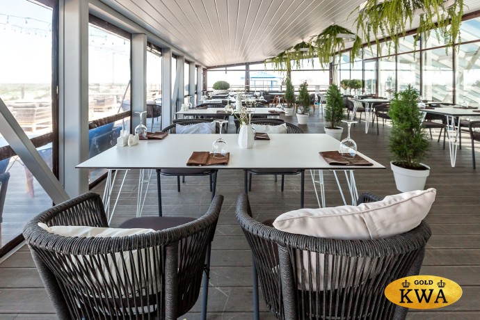 "Руссо" обеденный стол из HPL 150х80см, цвет "молочный"