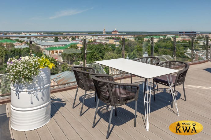 "Руссо" обеденный стол из HPL 150х80см, цвет "молочный"