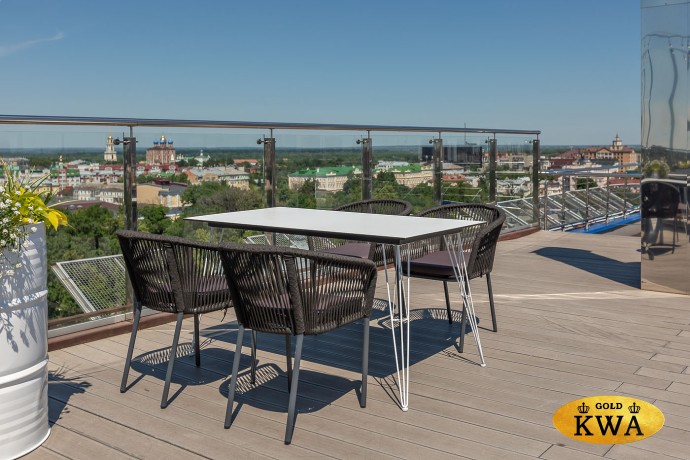 "Руссо" обеденный стол из HPL 150х80см, цвет "молочный"