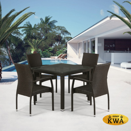 Комплект плетеной мебели T257A/YC379A-W53 Brown (4+1) + подушки на стульях