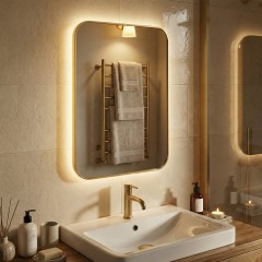 Smart M LED Gold Зеркало в раме с подсветкой