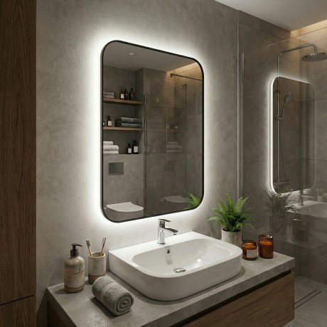 Smart M LED Gold Зеркало в раме с подсветкой