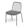 "Кастелло" стул плетеный из роупа, каркас из стали темно-серый (RAL7024) муар, ткань темно-серая 027