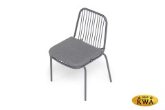 &quot;Кастелло&quot; стул плетеный из роупа, каркас из стали темно-серый (RAL7024) муар, ткань темно-серая 027