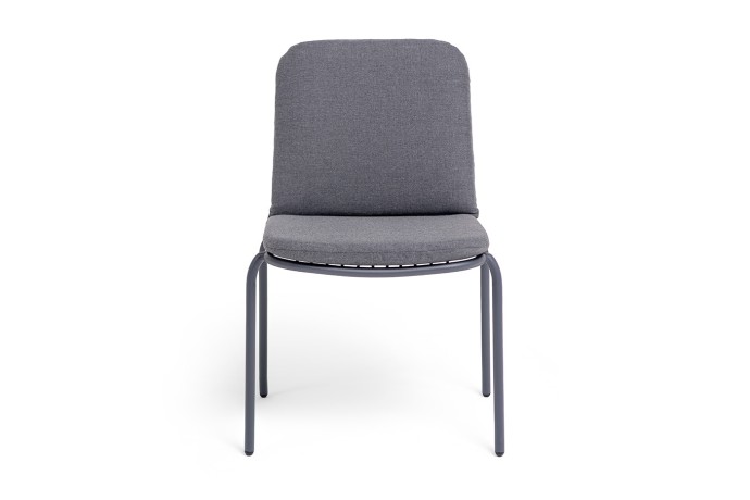 "Кастелло" стул из стали темно-серый (RAL7024) муар, ткань темно-серая 027