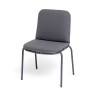 "Кастелло" стул из стали темно-серый (RAL7024) муар, ткань темно-серая 027