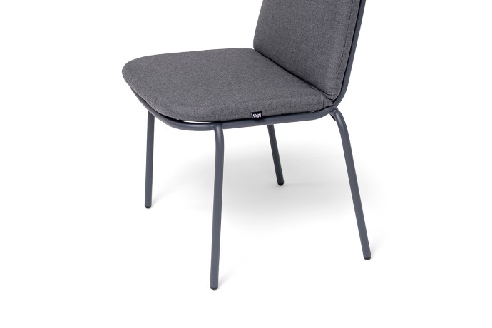 "Кастелло" стул из стали темно-серый (RAL7024) муар, ткань темно-серая 027