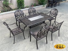 Обеденная группа Teide из литого алюминия с жаровней