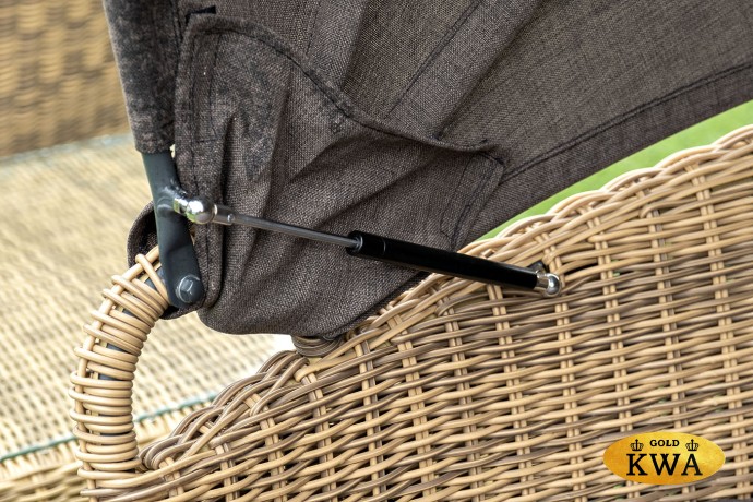 "Стильяно" плетеная кровать круглая, цвет соломенный