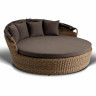 "Стильяно" плетеная кровать круглая, цвет соломенный