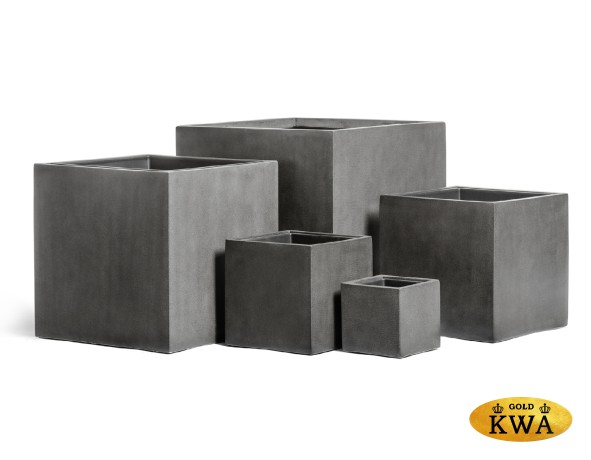 Кашпо TREEZ Effectory Beton Куб Тёмно-серый бетон 30х30х30 см