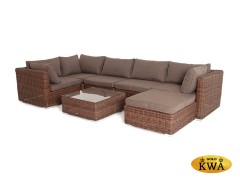 "Лунго" плетенная оттоманка с подушкой, цвет коричневый