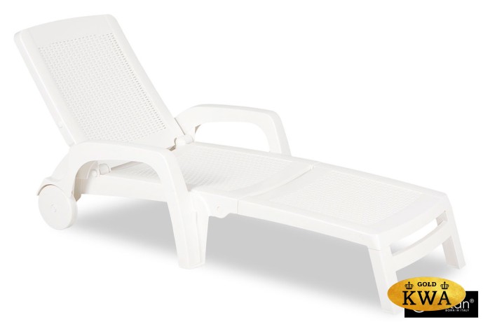 Шезлонг B:rattan MIAMI складной, белый (незначительный деффект)