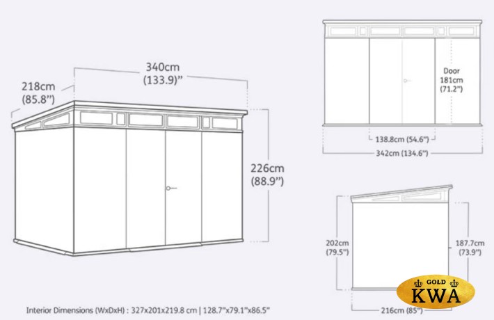 Сарай пластиковый Cortina 2.0 11x7