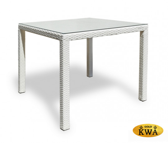 Плетеный стол MILANO 90 см белый