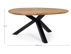 Стол из тика обеденный Palmdale d160 см