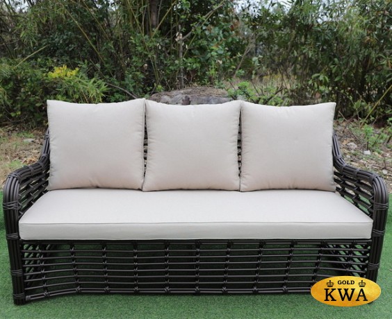 "Ницца" диван из искусственного ротанга трехместный, цвет бронзовый