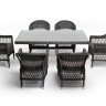 "Амароне" обеденная группа из искусственного ротанга на 6 персон, цвет графит