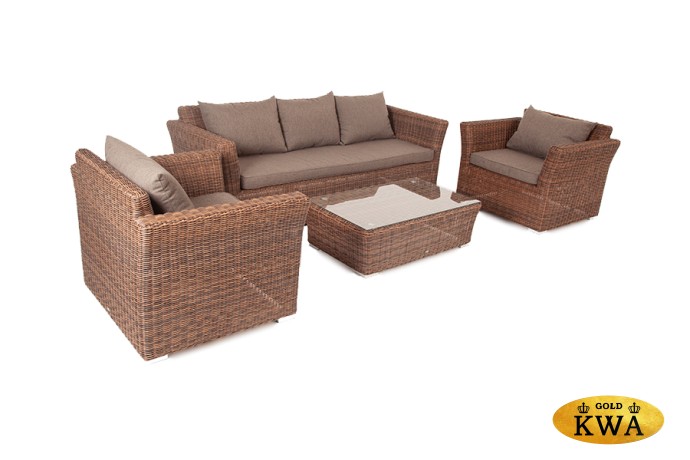 "Капучино" лаунж-зона из искусственного ротанга, цвет коричневый