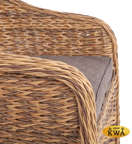 "Равенна" плетеное кресло из искусственного ротанга (гиацинт), цвет соломенный