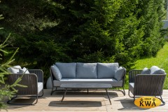 &quot;Багамы&quot; лаунж-зона 5-местная плетеная из роупа (веревки), каркас алюминиевый темно-серый, роуп серый