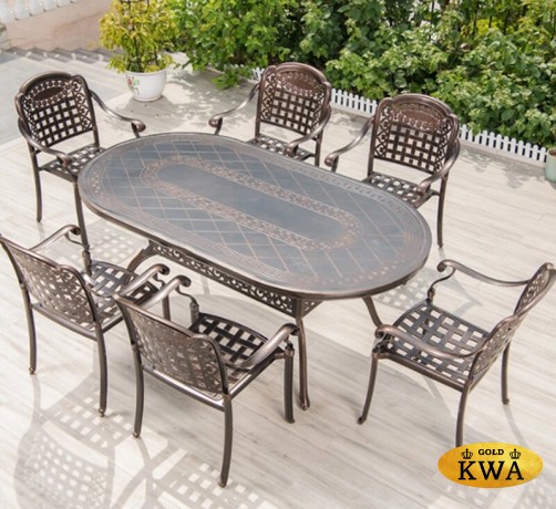 Обеденная группа из литого алюминия Stockholm 6/65