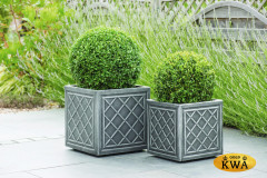 Кашпо Лед квадратное S, Sq.Lead Effect Planter, 27L