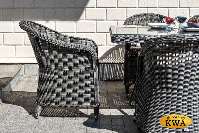 "Равенна" плетеное кресло из искусственного ротанга, цвет графит