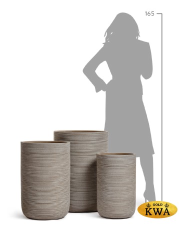 Кашпо TREEZ ERGO TreeLine Высокий цилиндр Капучино в-63, д-44 см