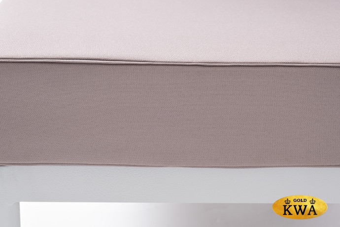 "Касабланка" левый модуль плетеный из роупа, каркас алюминий светло-серый (RAL7035) шагрень, роуп серо-коричневый 23мм, ткань Neo ash