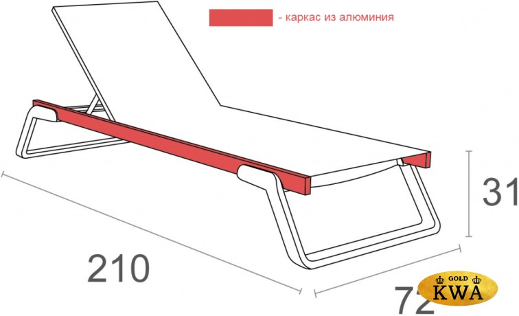 Шезлонг-лежак металлический