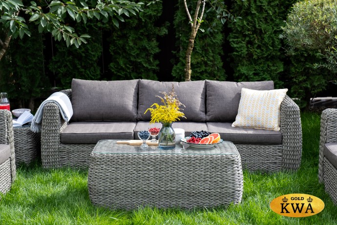 "Кальяри" лаунж-зона из искусственного ротанга (гиацинт), цвет серый