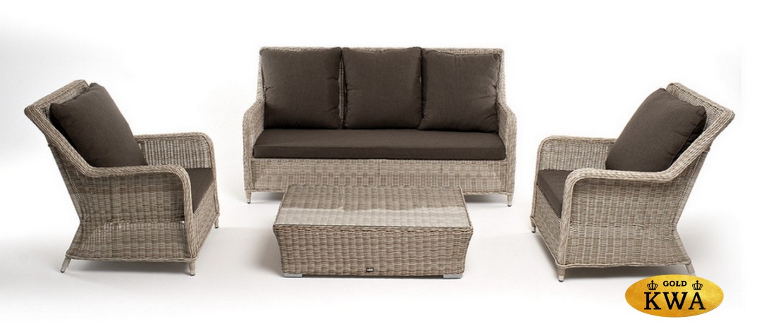 "Гляссе" лаунж-зона из искусственного ротанга, цвет бежевый