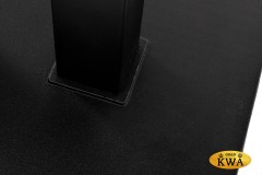 "Каффе" интерьерный стол из HPL квадратный 140х70см, цвет "серый гранит", подстолье двойное черное чугун