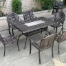 Обеденная группа Teide 6 из литого алюминия с мангалом
