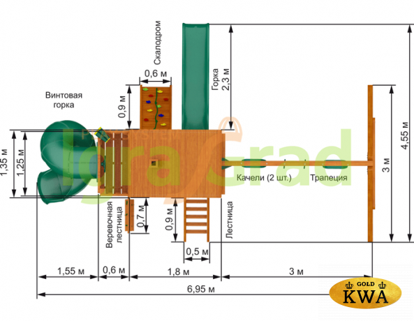 Детская площадка IgraGrad "Шато с трубой" (Дерево)
