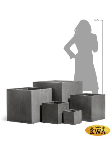 Кашпо TREEZ Effectory Beton Куб Тёмно-серый бетон 50х50х50 см