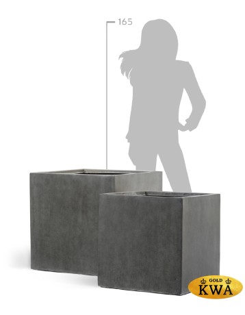 Кашпо TREEZ Effectory Beton Куб Тёмно-серый бетон 50х50х50 см