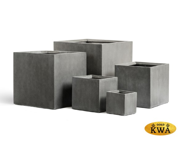 Кашпо TREEZ Effectory Beton Куб Тёмно-серый бетон 50х50х50 см