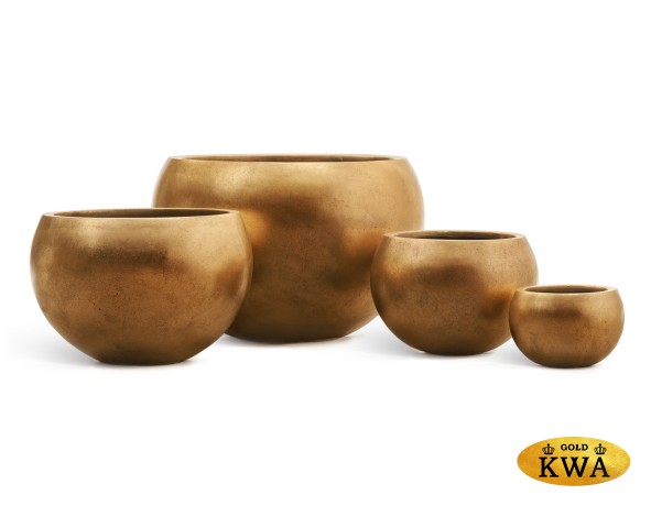 Кашпо TREEZ Effectory Metal Полусфера Сусальное золото д-22 см, в-15 см