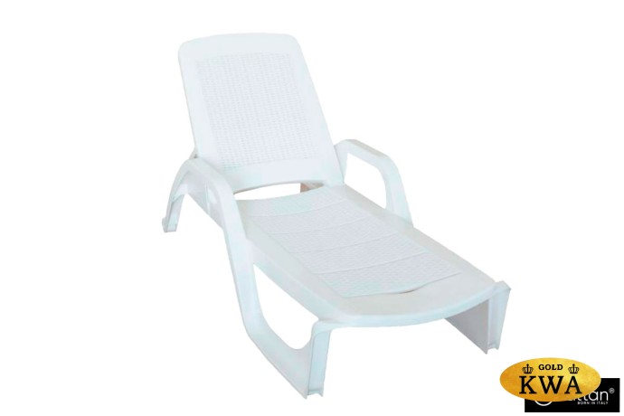 Шезлонг B:rattan NILO стопирующийся, белый