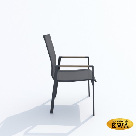 Обеденная группа DOLLA SOLA каркас карбон / стол алюминий 220 / текстилен серый