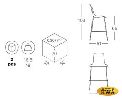 Стул полубарный пластиковый