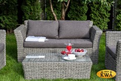 &quot;Капучино&quot; журнальный столик из искусственного ротанга (гиацинт), цвет cерый