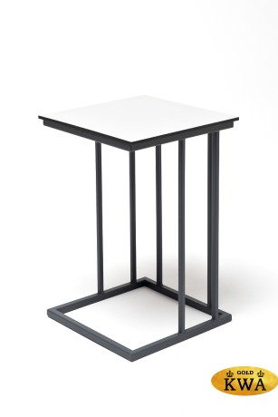 "Тулон" интерьерный стол из HPL квадратный 40х40, H60, цвет молочный