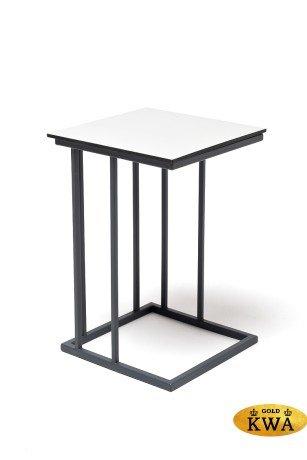 "Тулон" интерьерный стол из HPL квадратный 40х40, H60, цвет молочный