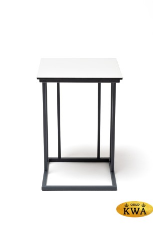 "Тулон" интерьерный стол из HPL квадратный 40х40, H60, цвет молочный